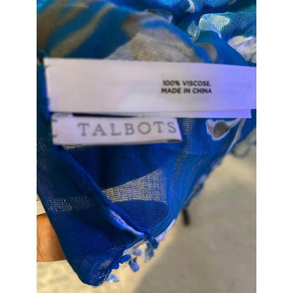 Talbots NWOT Floral Silk Blend Scarf Multicolor Lightweight Wrap - Picture 4 of 4